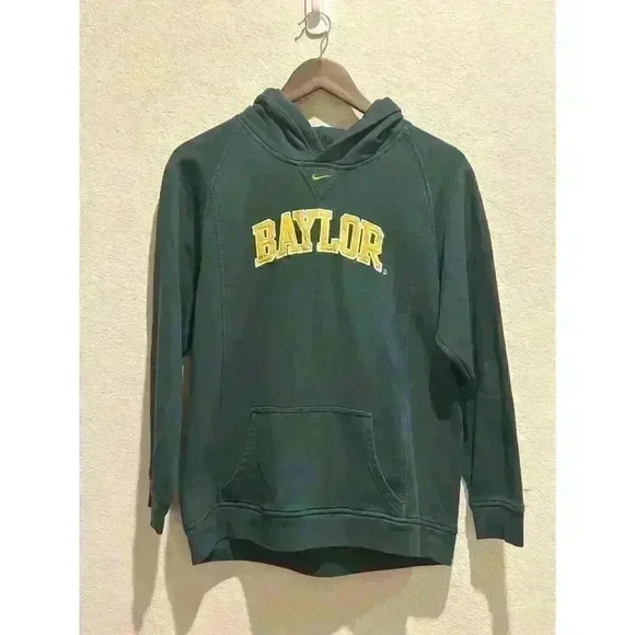 VTG‎ Nike Y2K Baylor Nike Center Swoosh Hoodie YOUTH XL Baylor Bears Collegiate - Picture 1 of 12